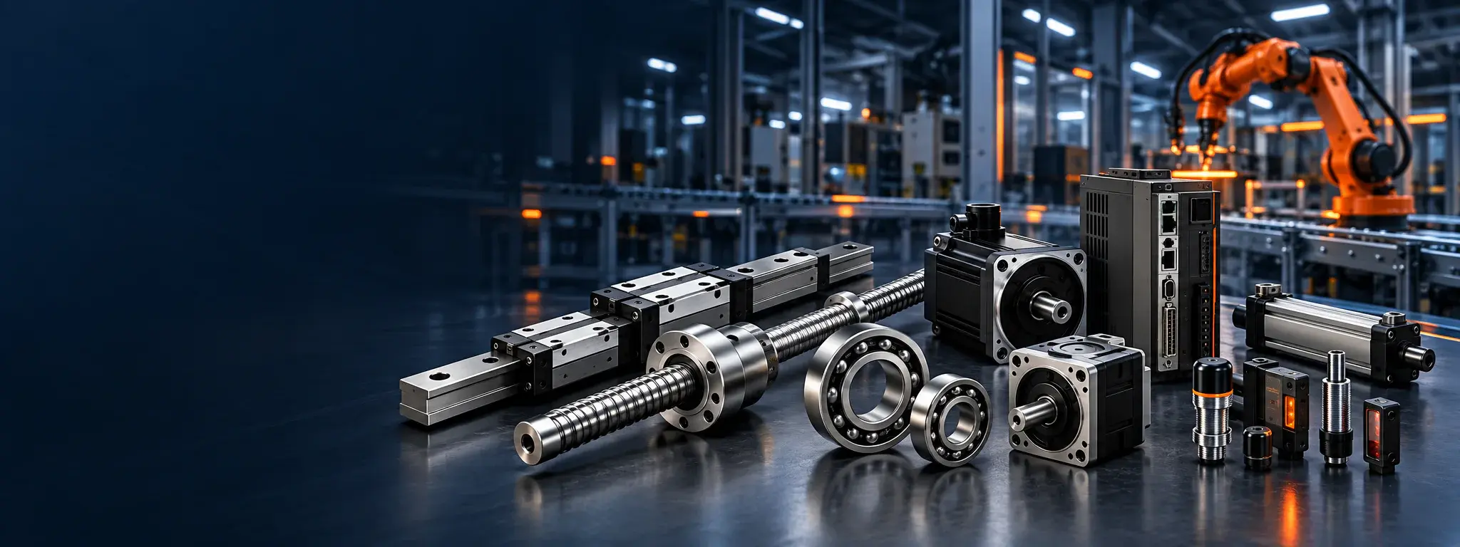 Industrial motion control components in a modern automation facility